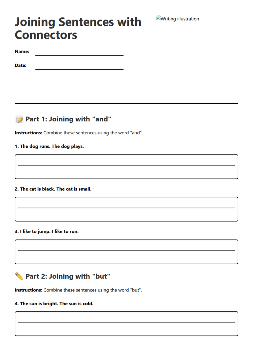 Joining Sentences with Connectors