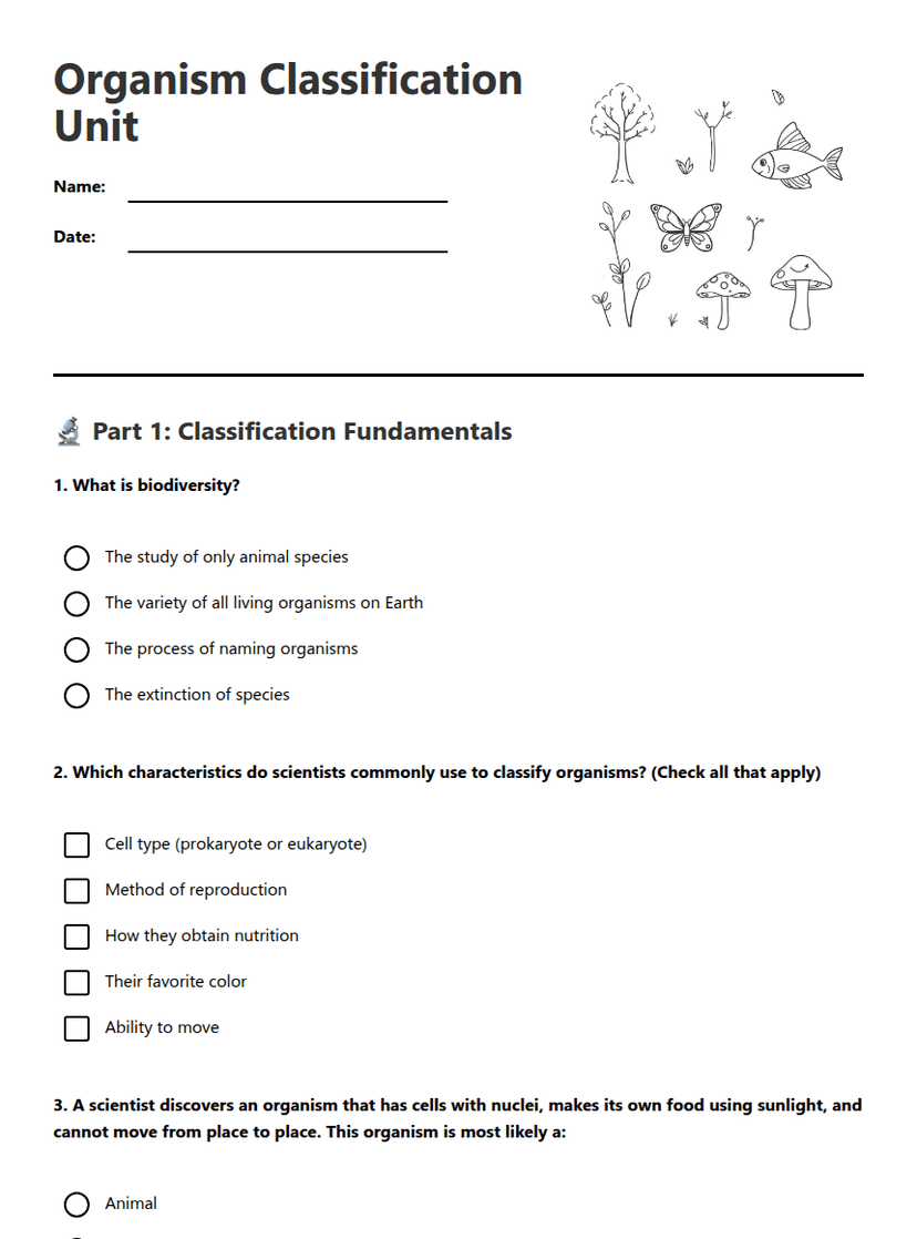 Organism Classification Unit