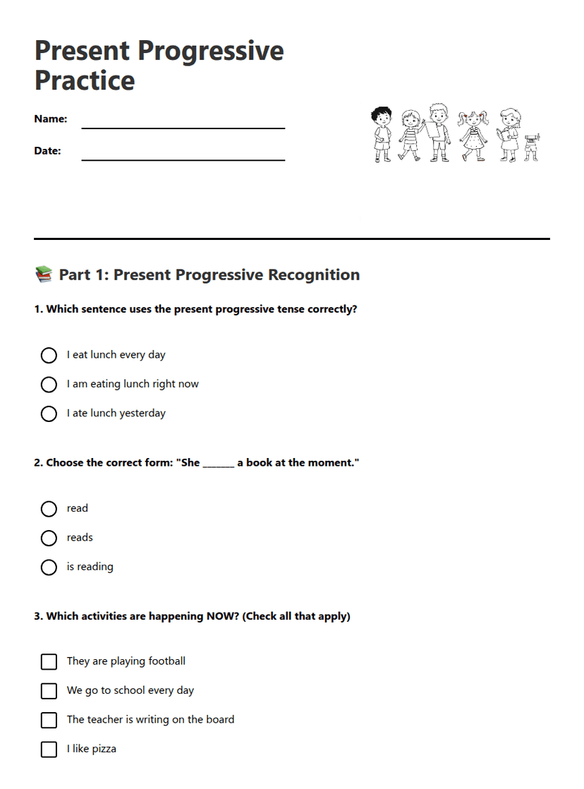 Present Progressive Practice
