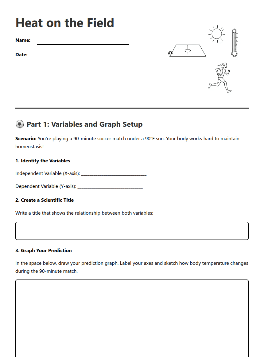 Heat on the Field worksheet preview