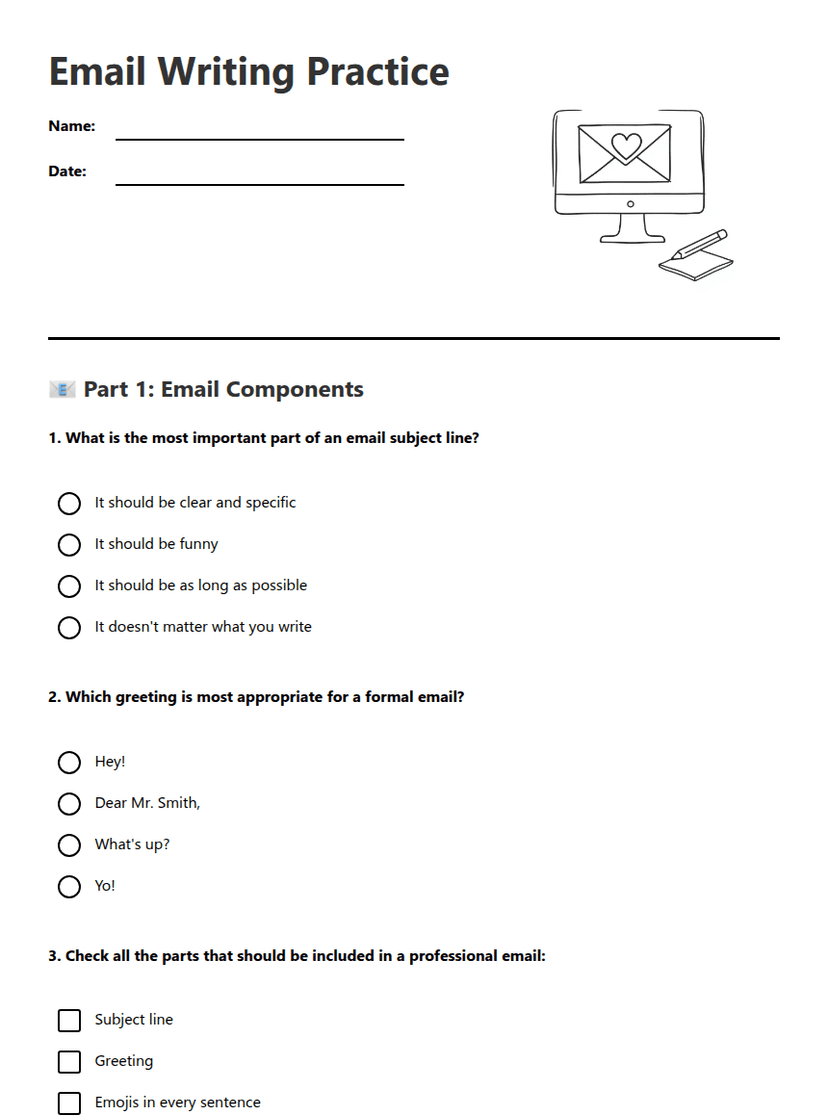 Email Writing Practice