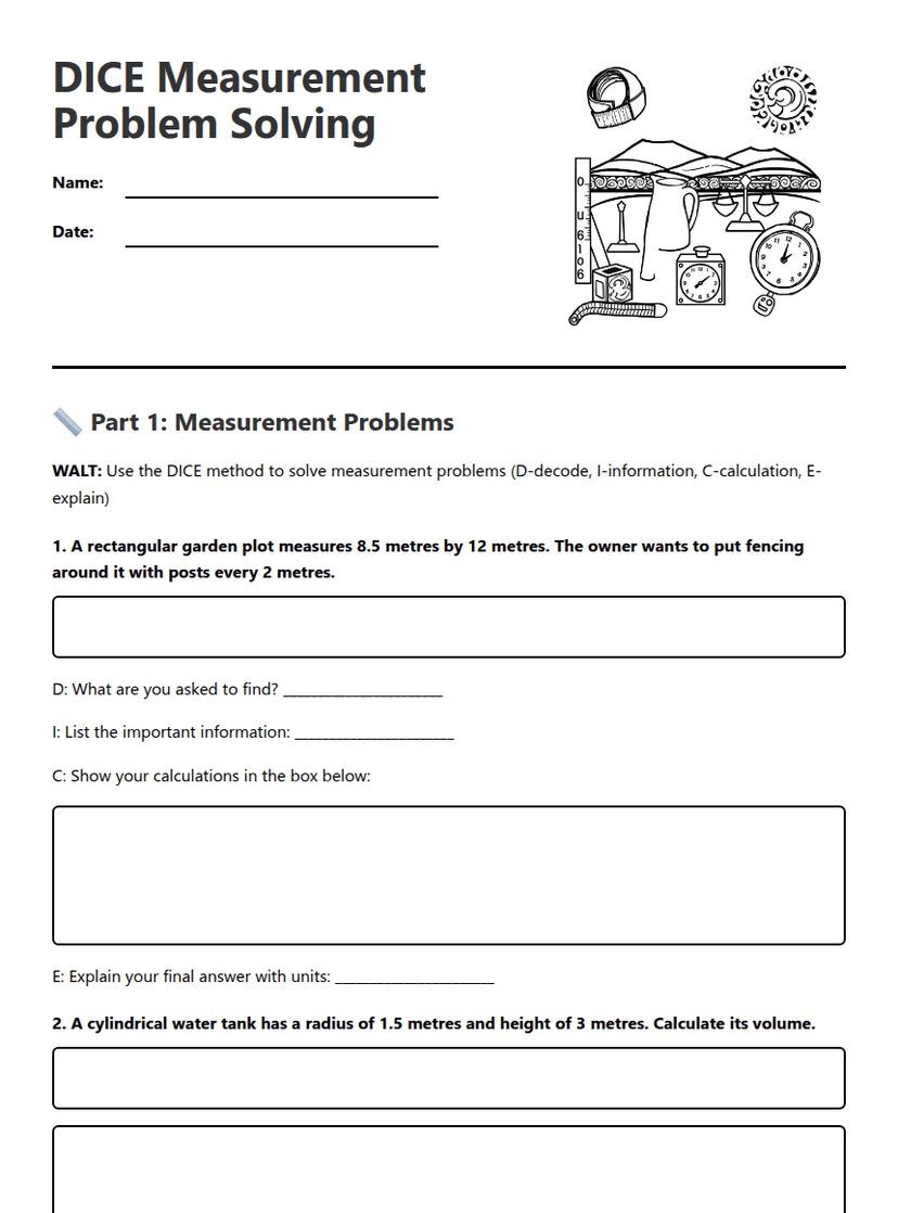 DICE Measurement Problem Solving