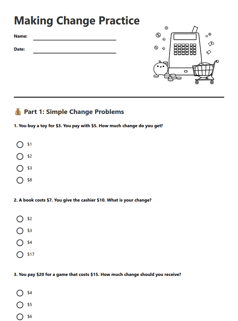 Making Change Practice
