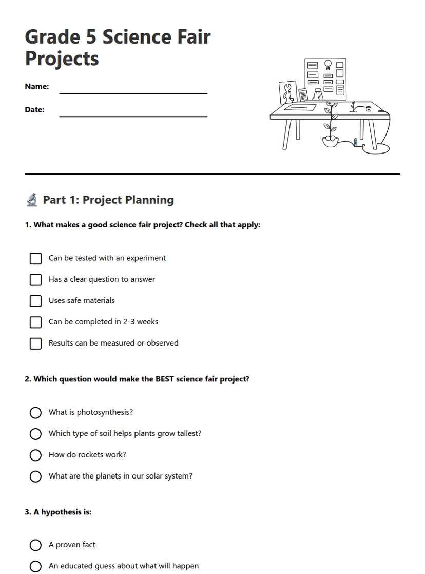 Grade 5 Science Fair Projects
