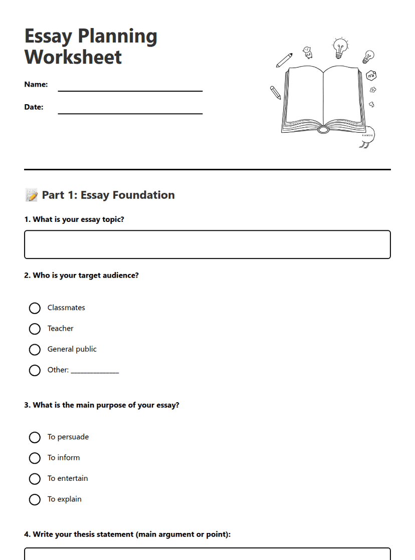 Essay Planning Worksheet