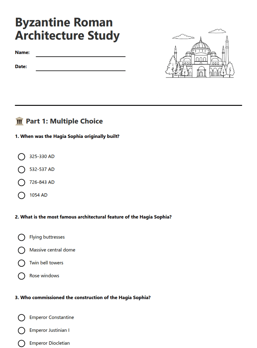 Byzantine Roman Architecture Study