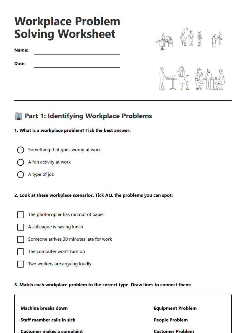 Workplace Problem Solving Worksheet