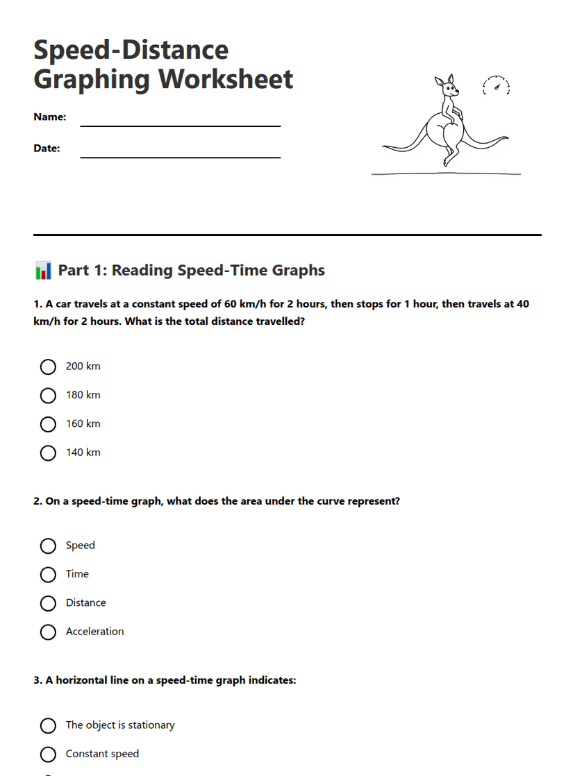 Speed-Distance Graphing Worksheet