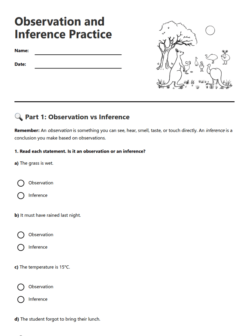 Observation and Inference Practice