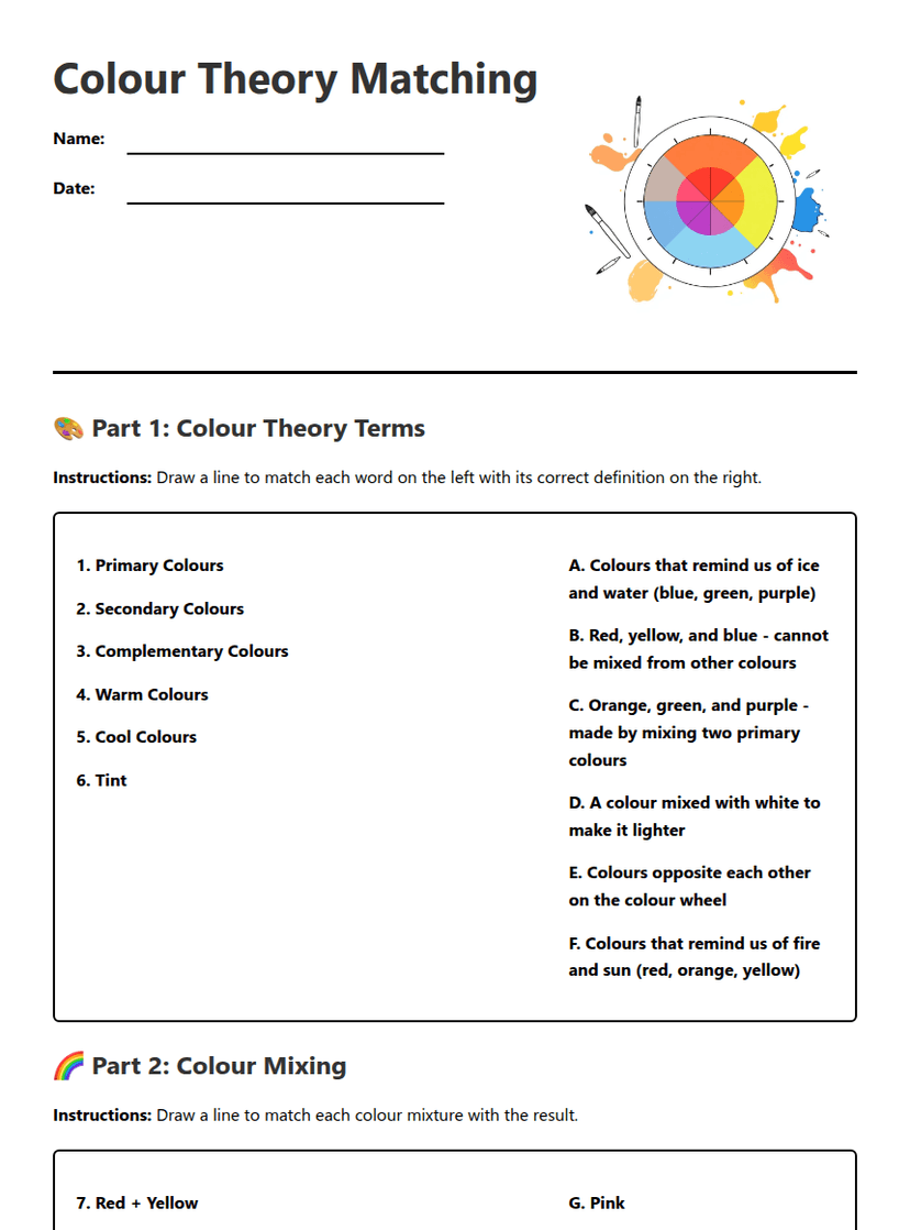 Color Theory Matching