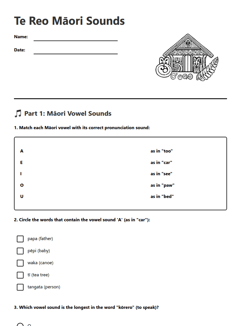 Te Reo Māori Sounds