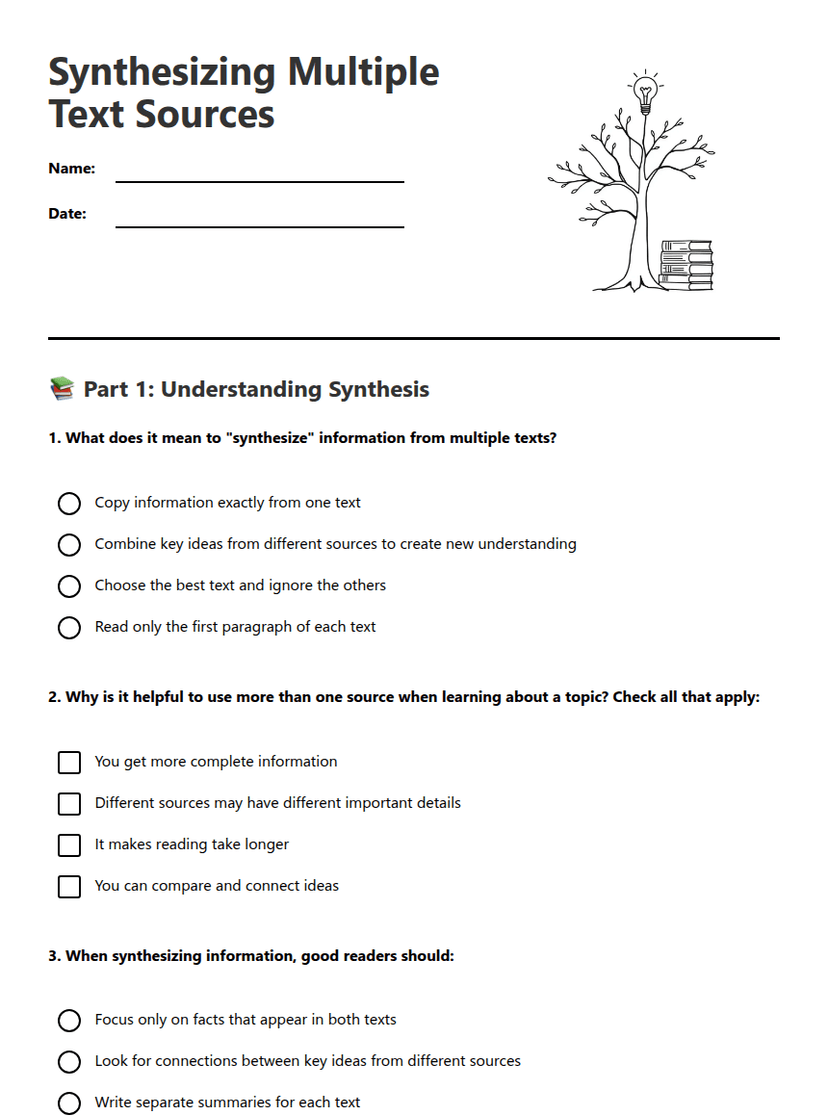 Synthesizing Multiple Text Sources