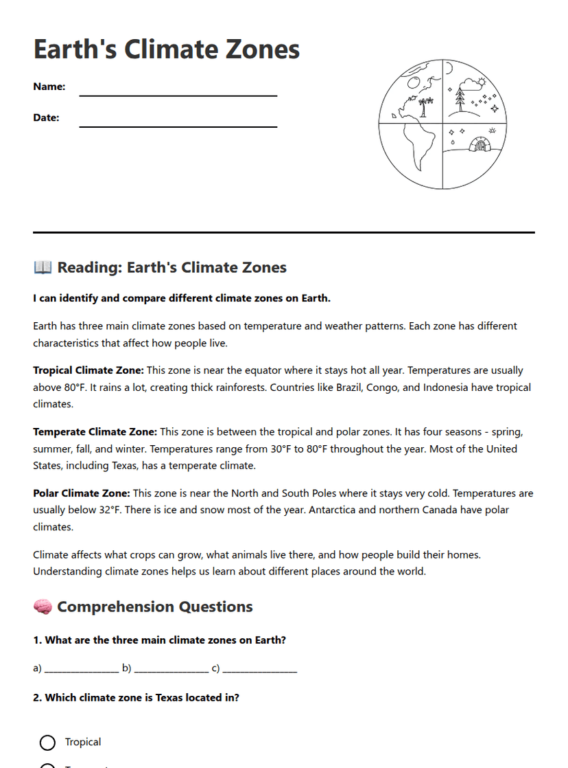 Earth's Climate Zones