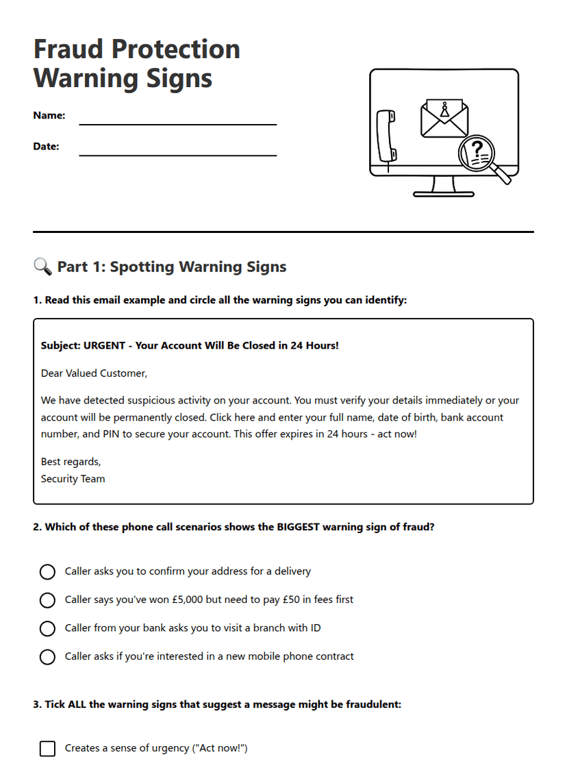 Fraud Protection Warning Signs