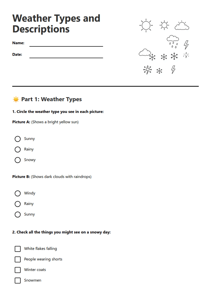 Weather Types and Descriptions