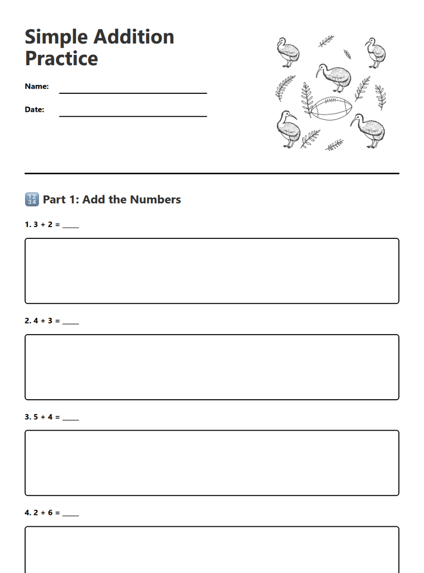 Simple Addition Practice