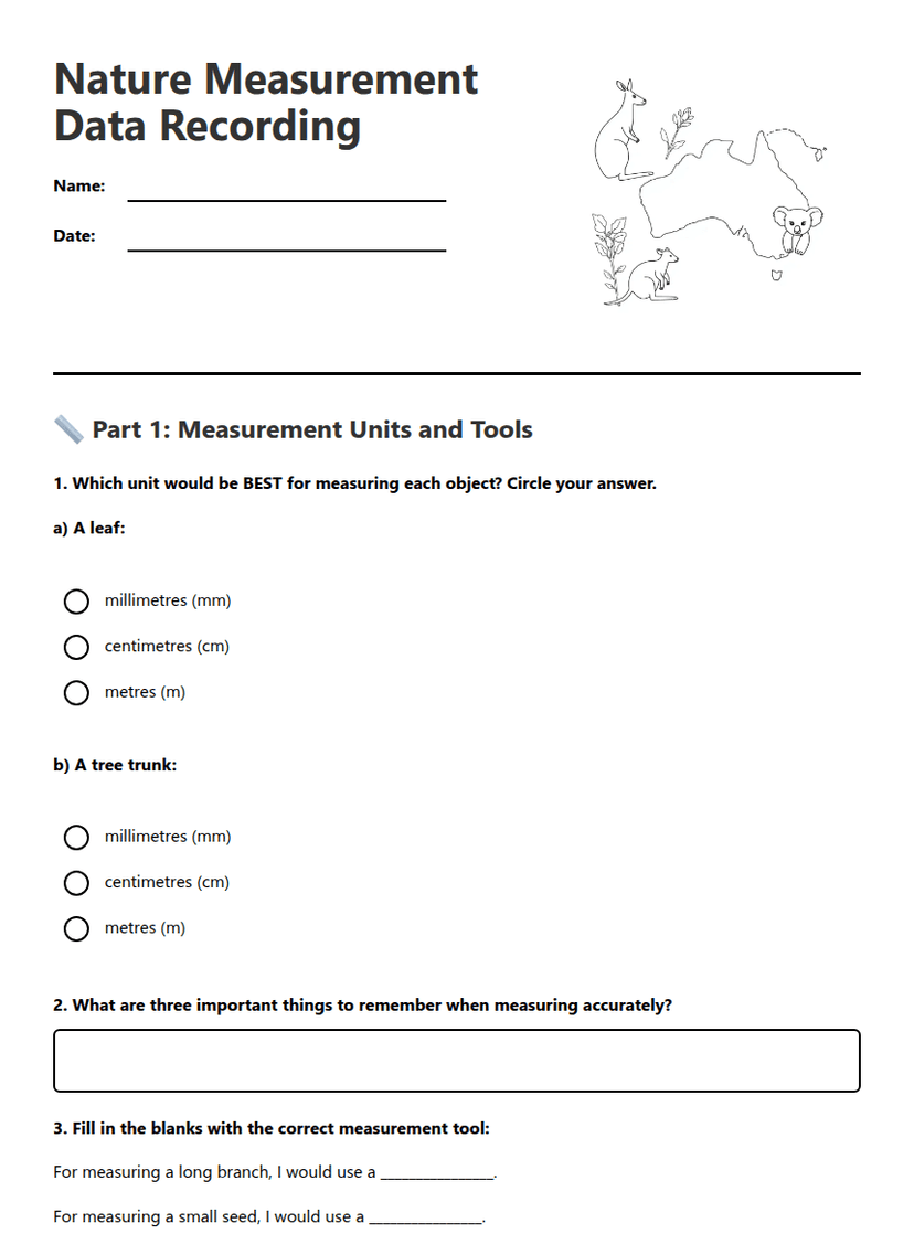 Nature Measurement Data Recording