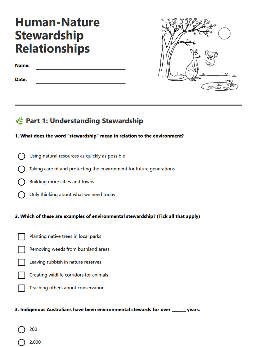 Human-Nature Stewardship Relationships