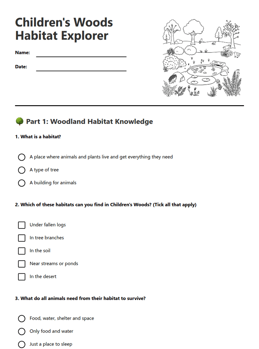 Children's Woods Habitat Explorer