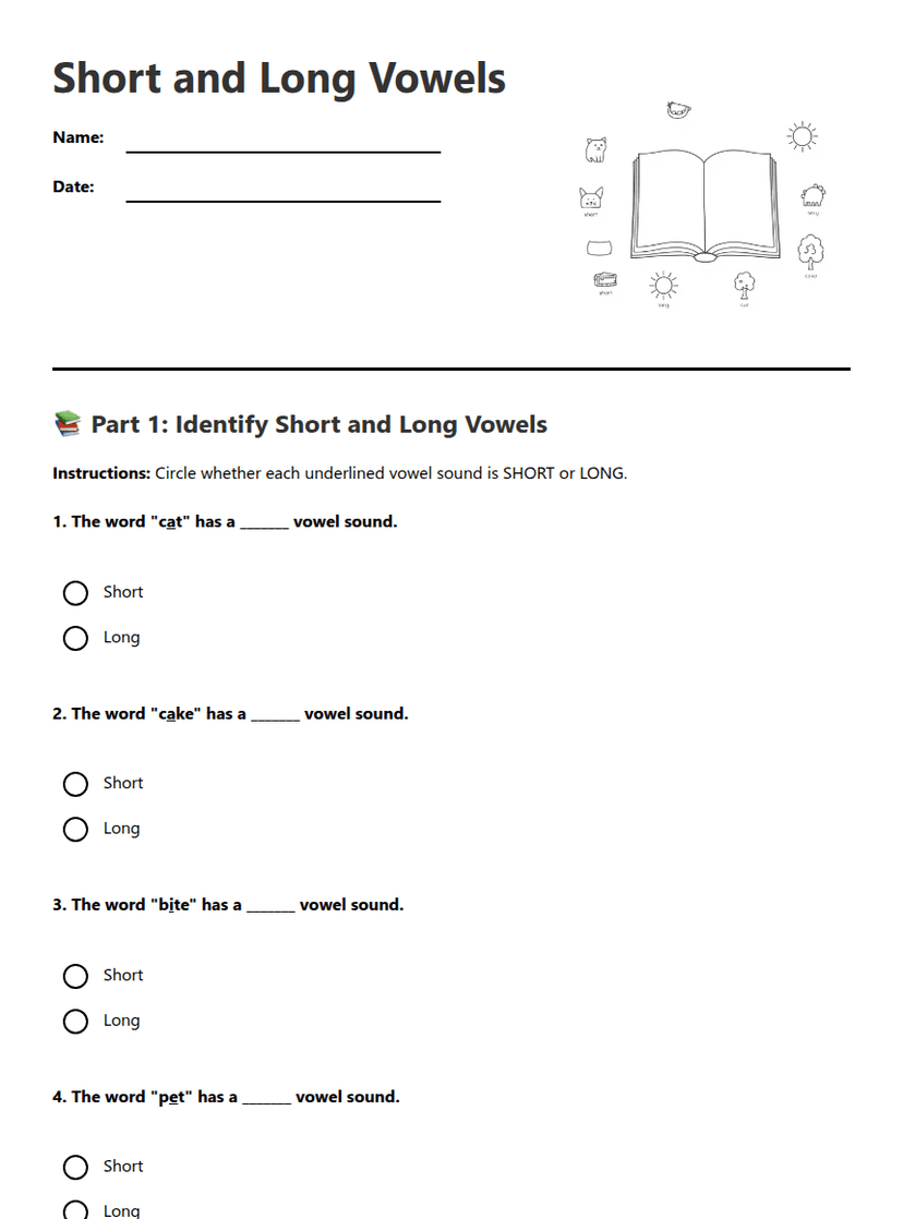 Short and Long Vowels