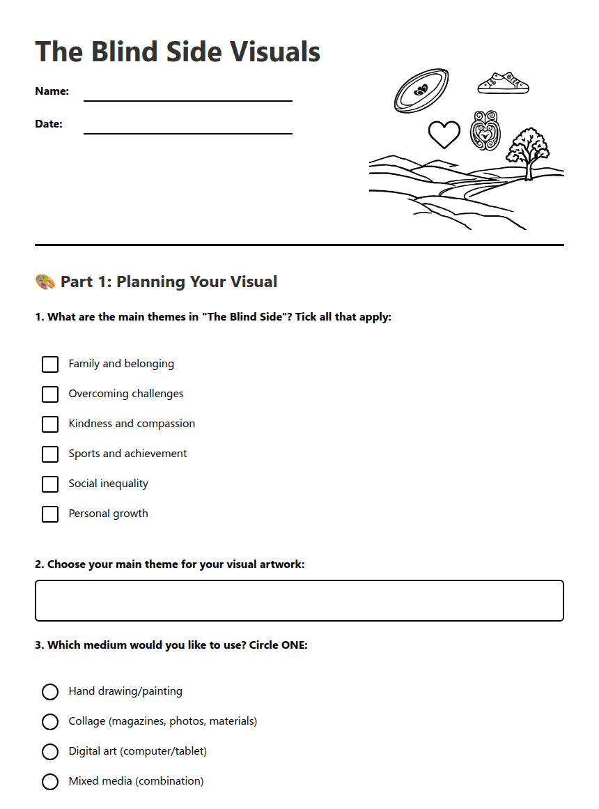 The Blind Side Visuals worksheet preview