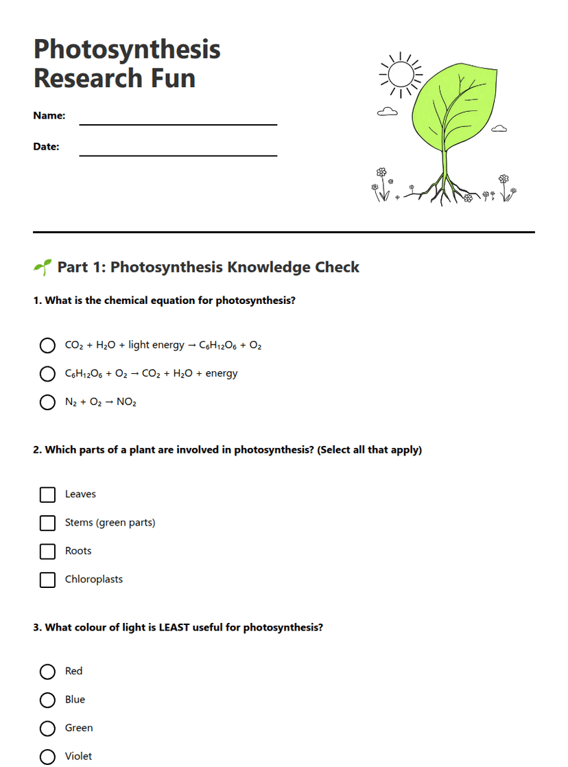 Photosynthesis Research Fun
