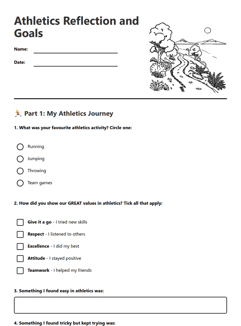 Athletics Reflection and Goals
