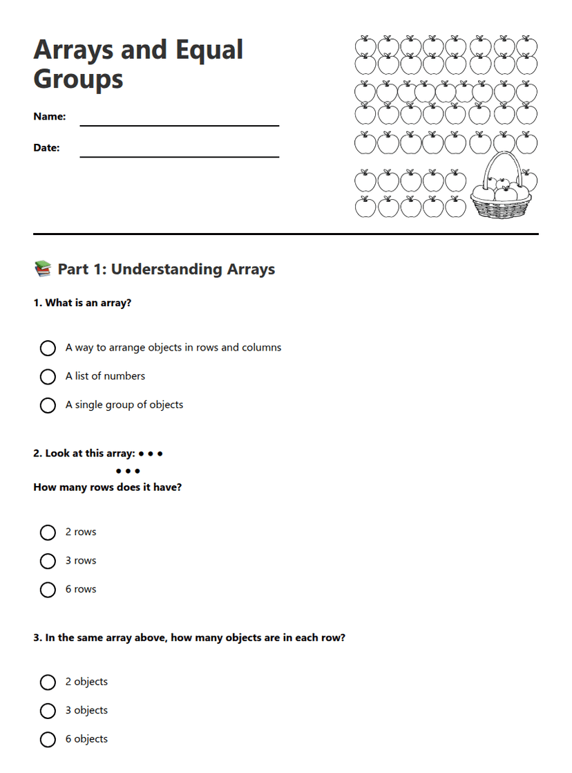Arrays and Equal Groups