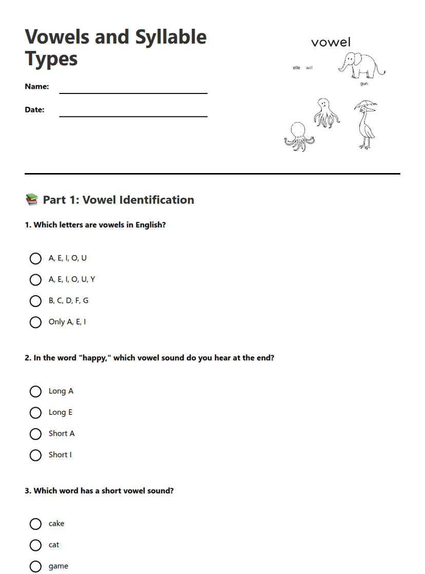 Vowels and Syllable Types