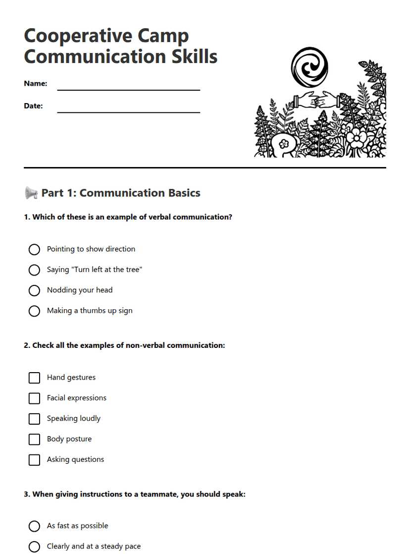 Cooperative Camp Communication Skills