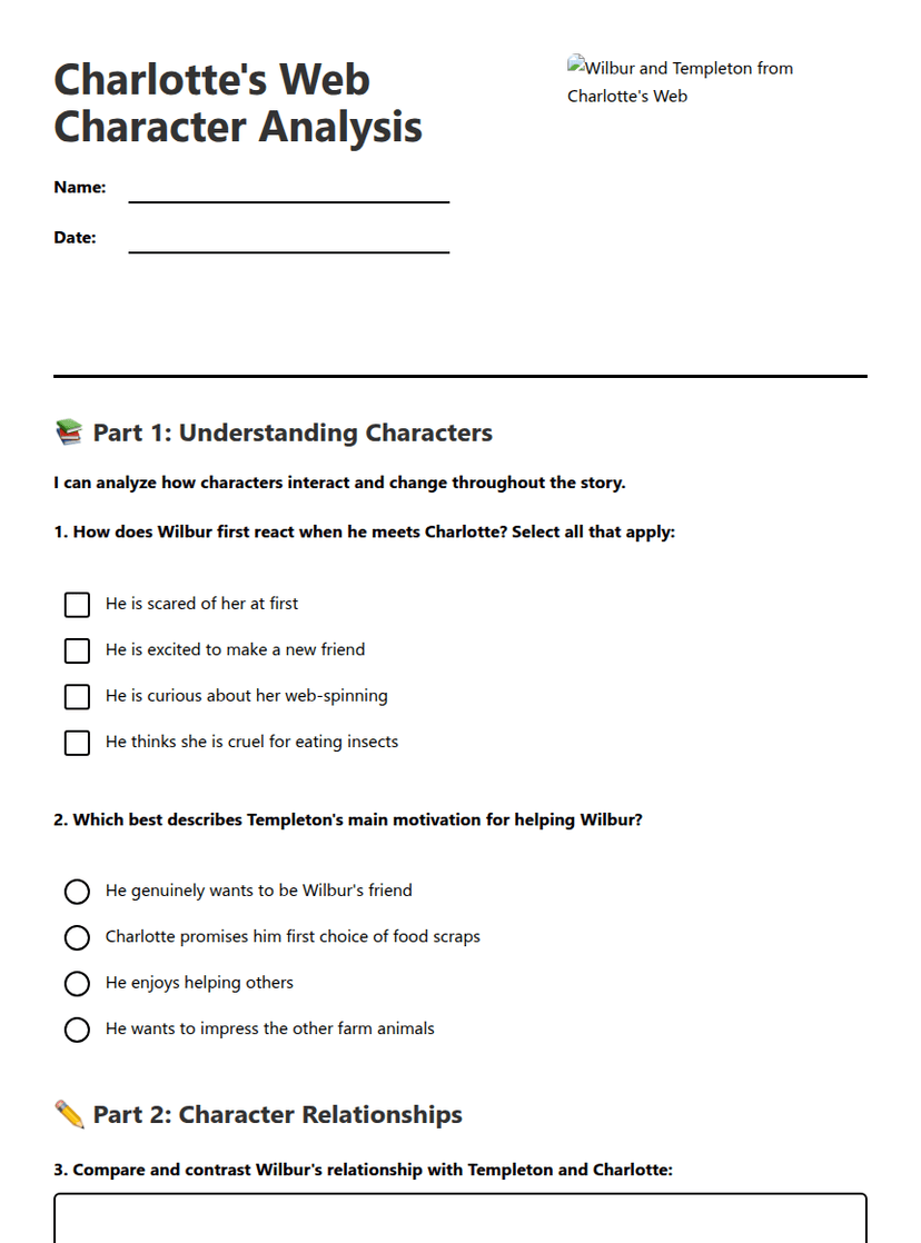 Charlotte's Web Character Analysis