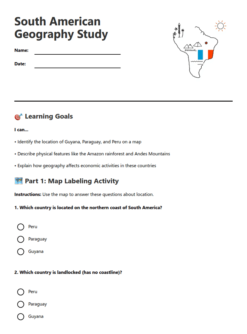 South American Geography Study