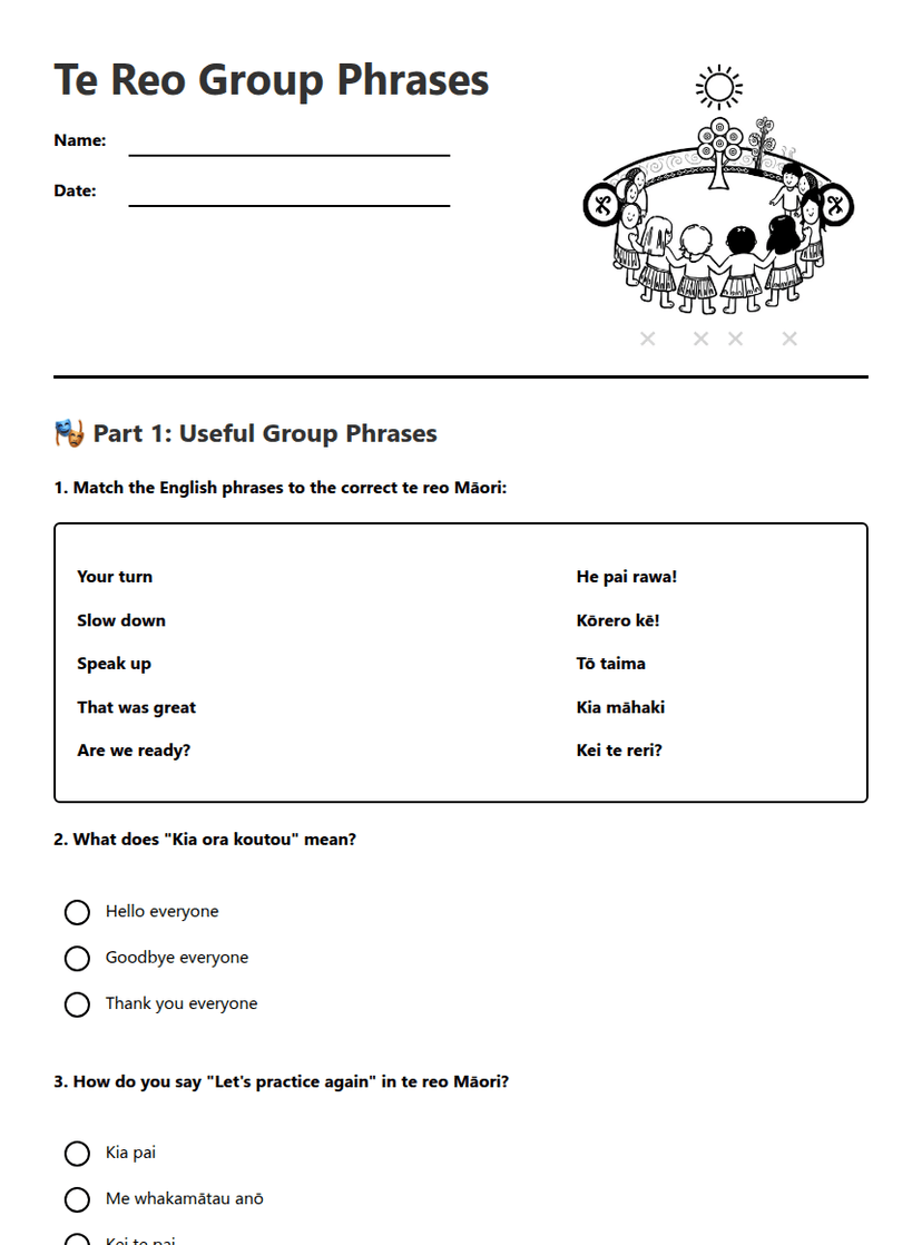 Te Reo Group Phrases