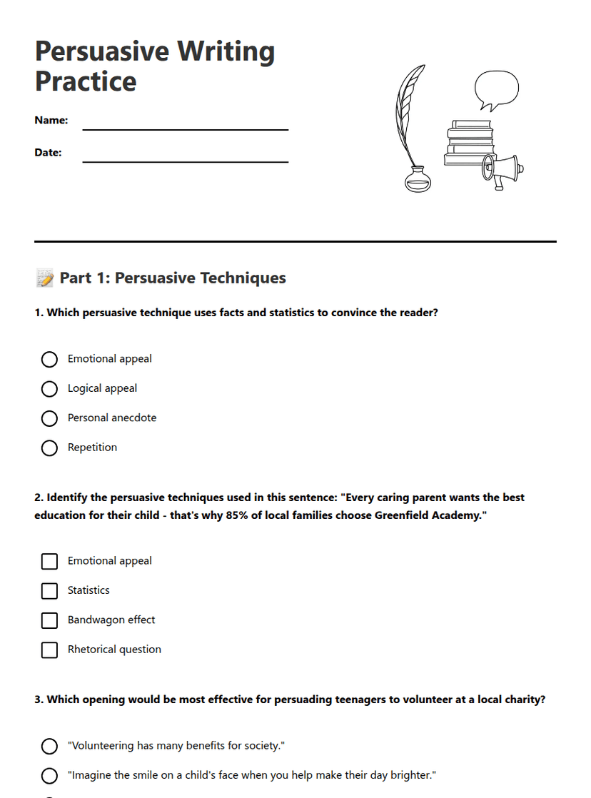 Persuasive Writing Practice