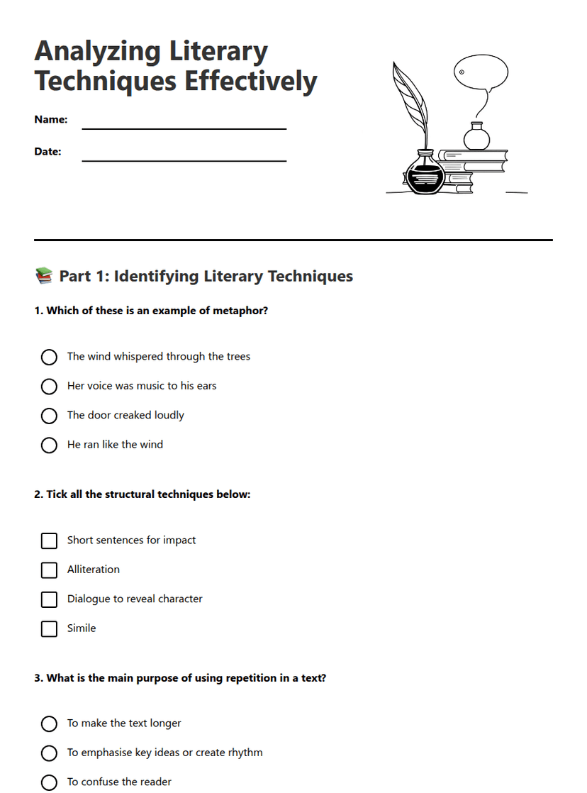 Analyzing Literary Techniques Effectively