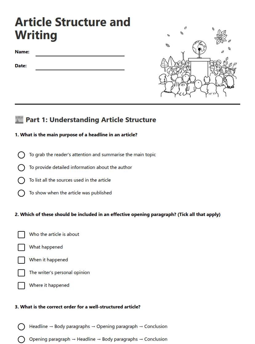 Article Structure and Writing