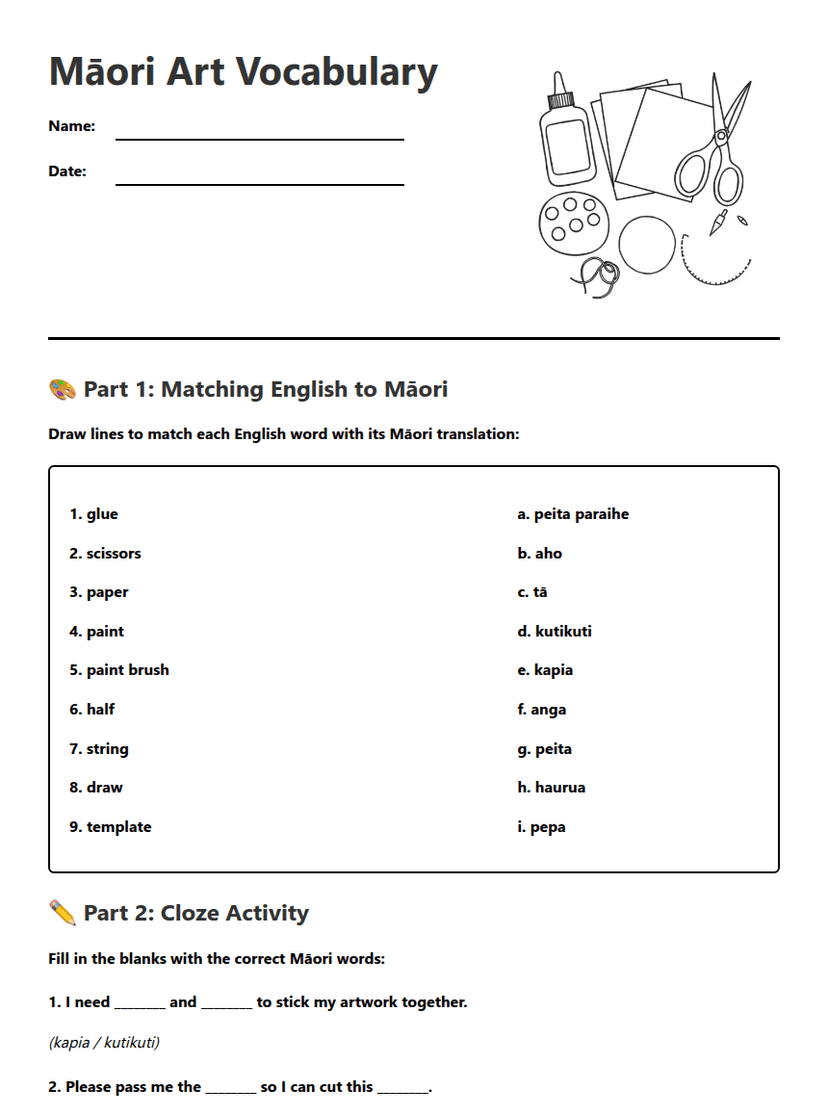 Māori Art Vocabulary