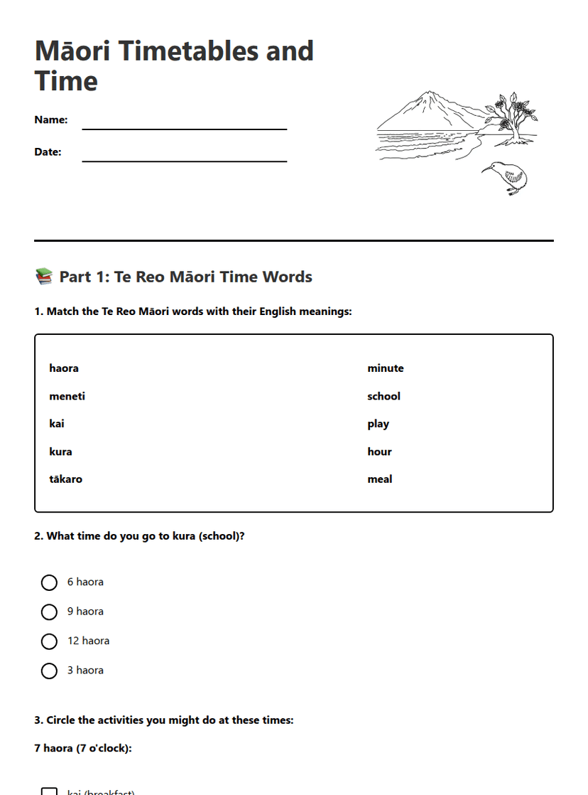 Māori Timetables and Time