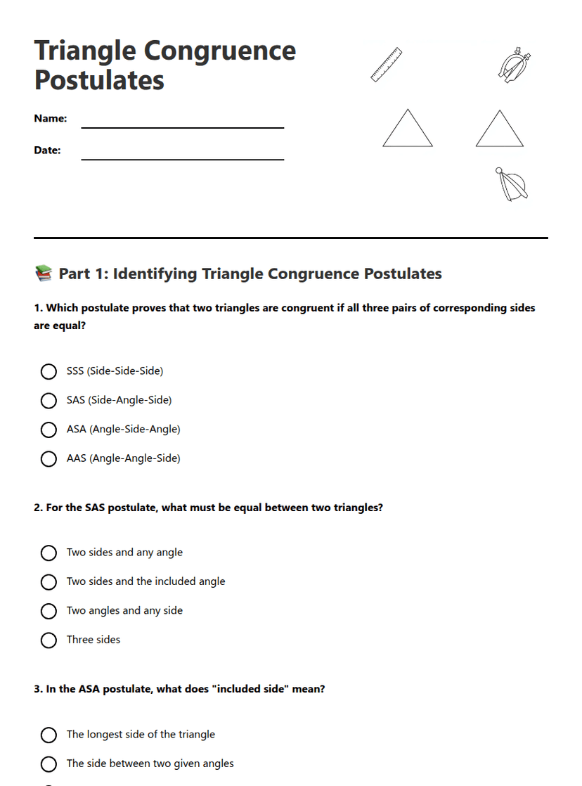 Triangle Congruence Postulates