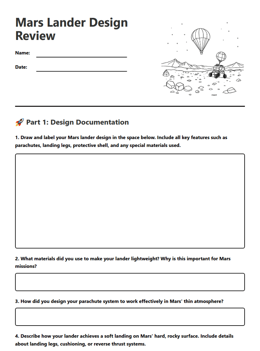 Mars Lander Design Review
