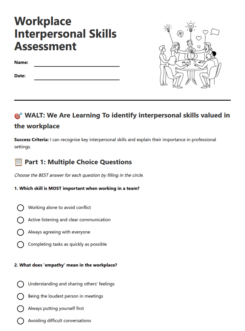 Workplace Interpersonal Skills Assessment