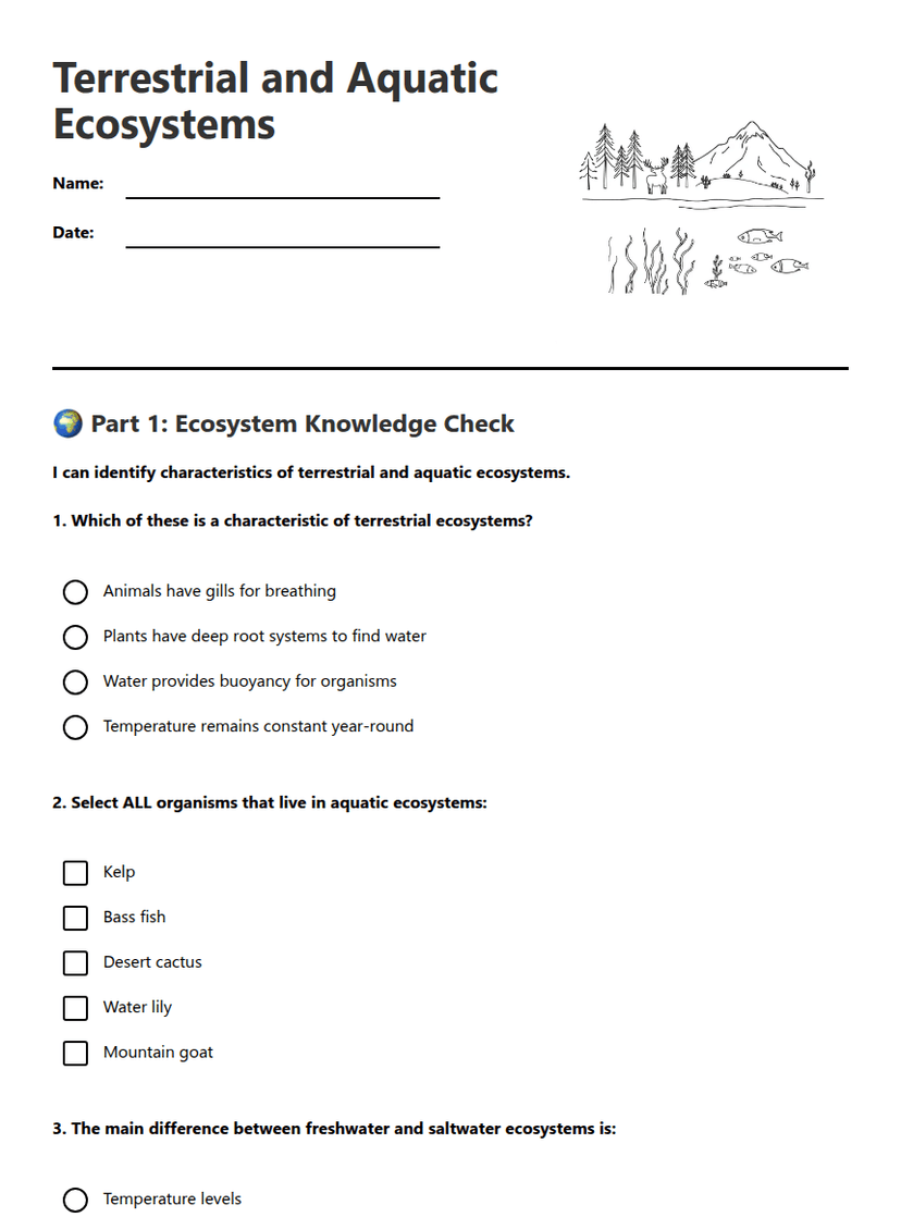 Terrestrial and Aquatic Ecosystems