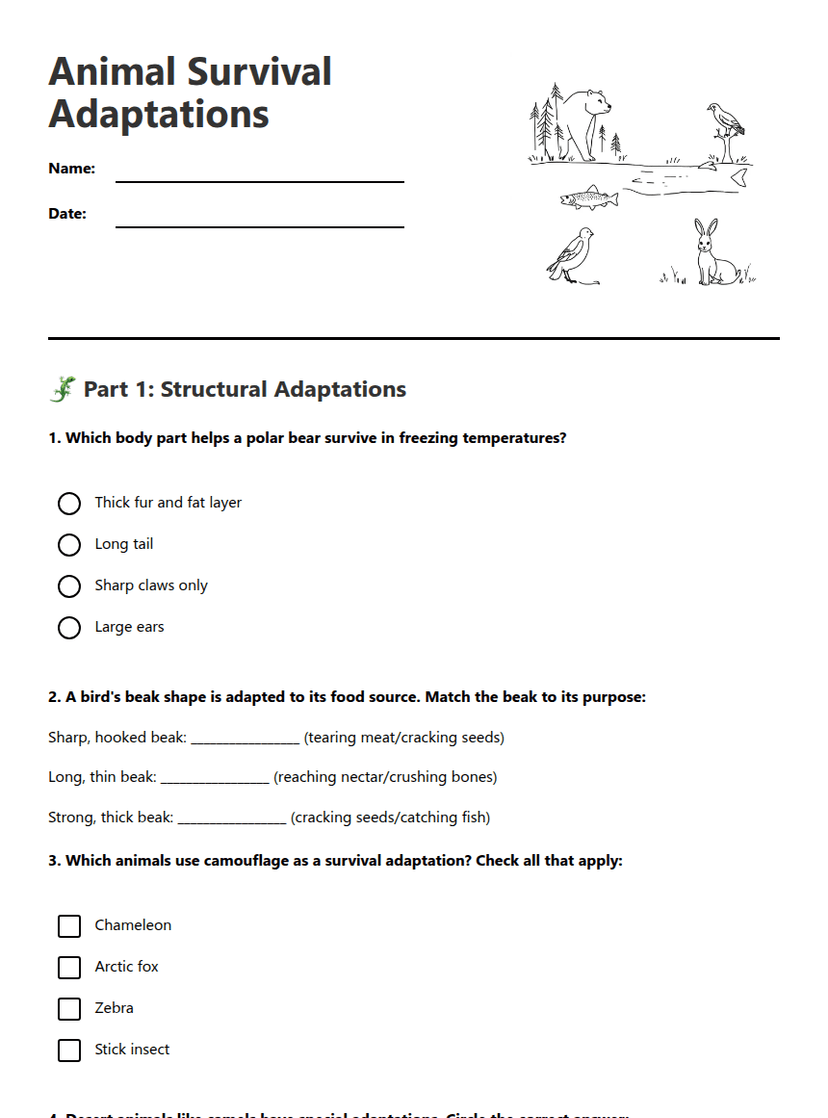 Animal Survival Adaptations