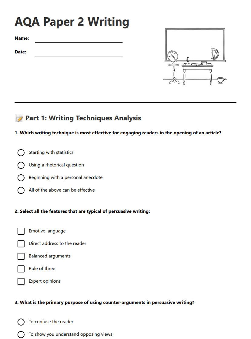 AQA Paper 2 Writing