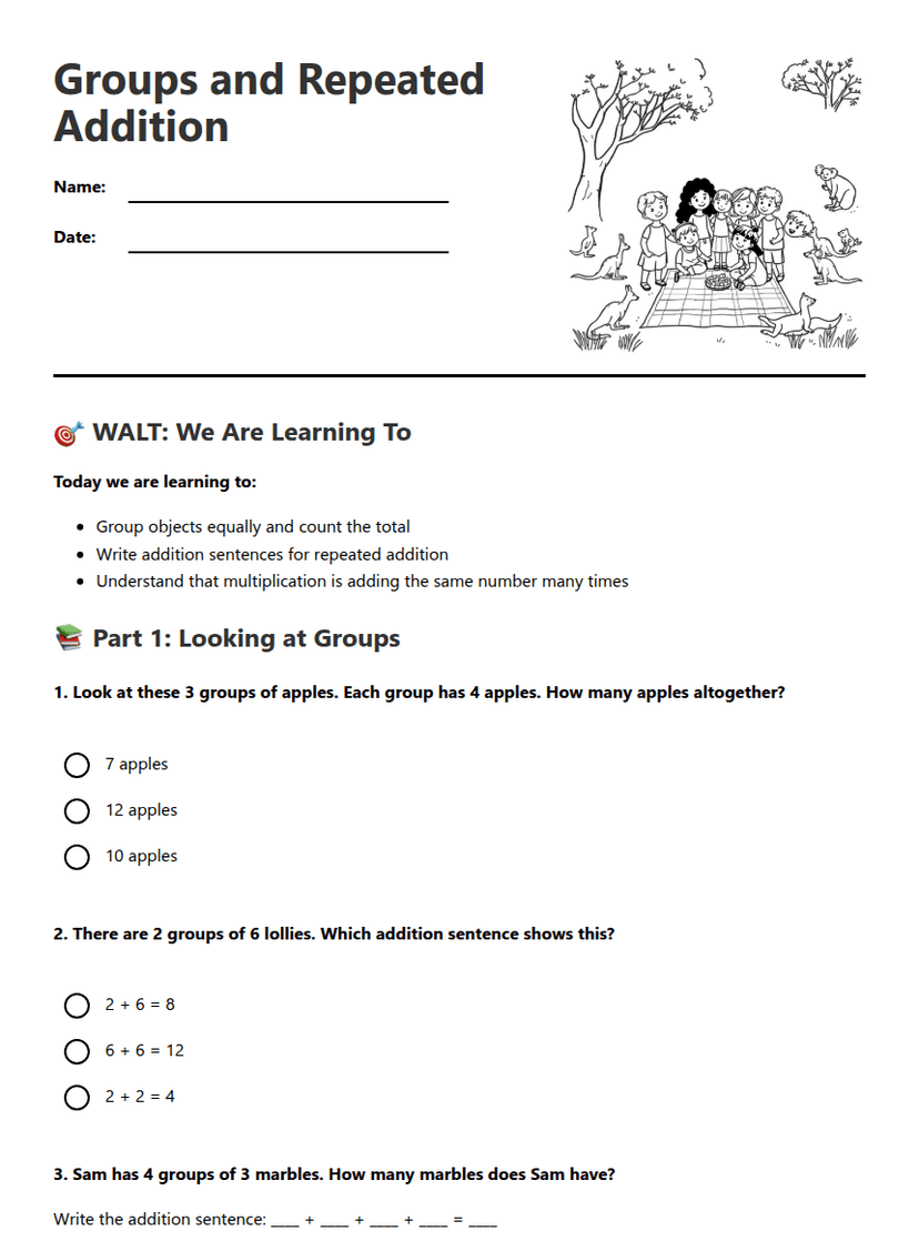 Groups and Repeated Addition