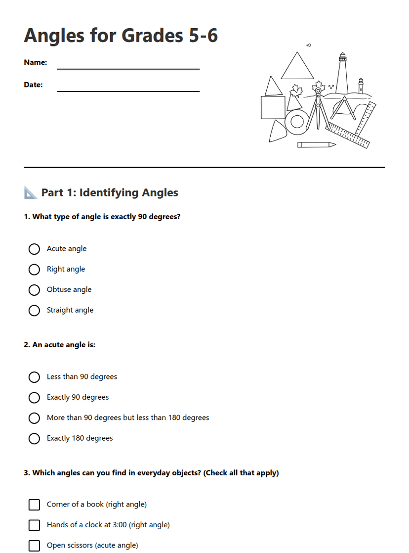 Angles for Grades 5-6