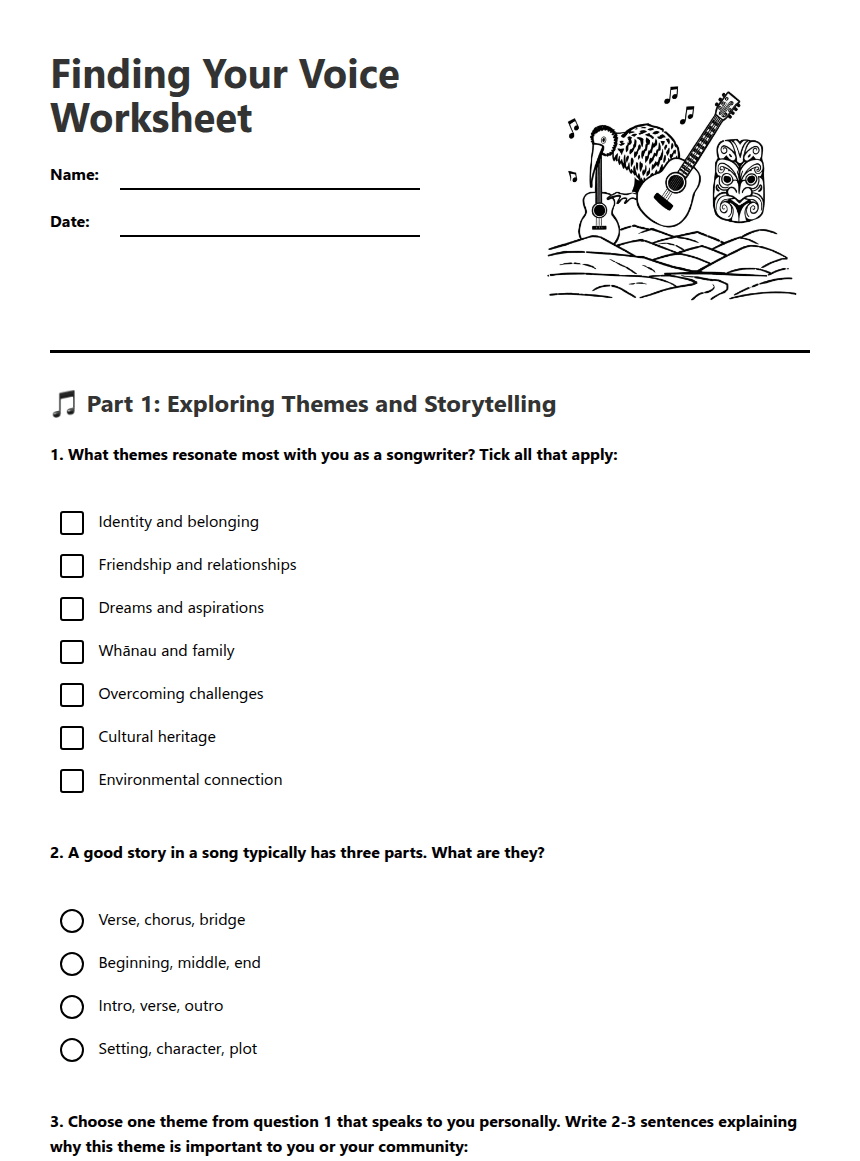 Finding Your Voice Worksheet worksheet preview