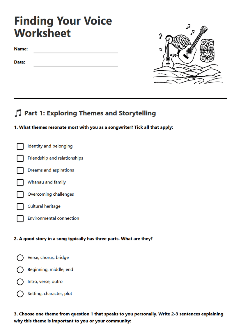 Finding Your Voice Worksheet