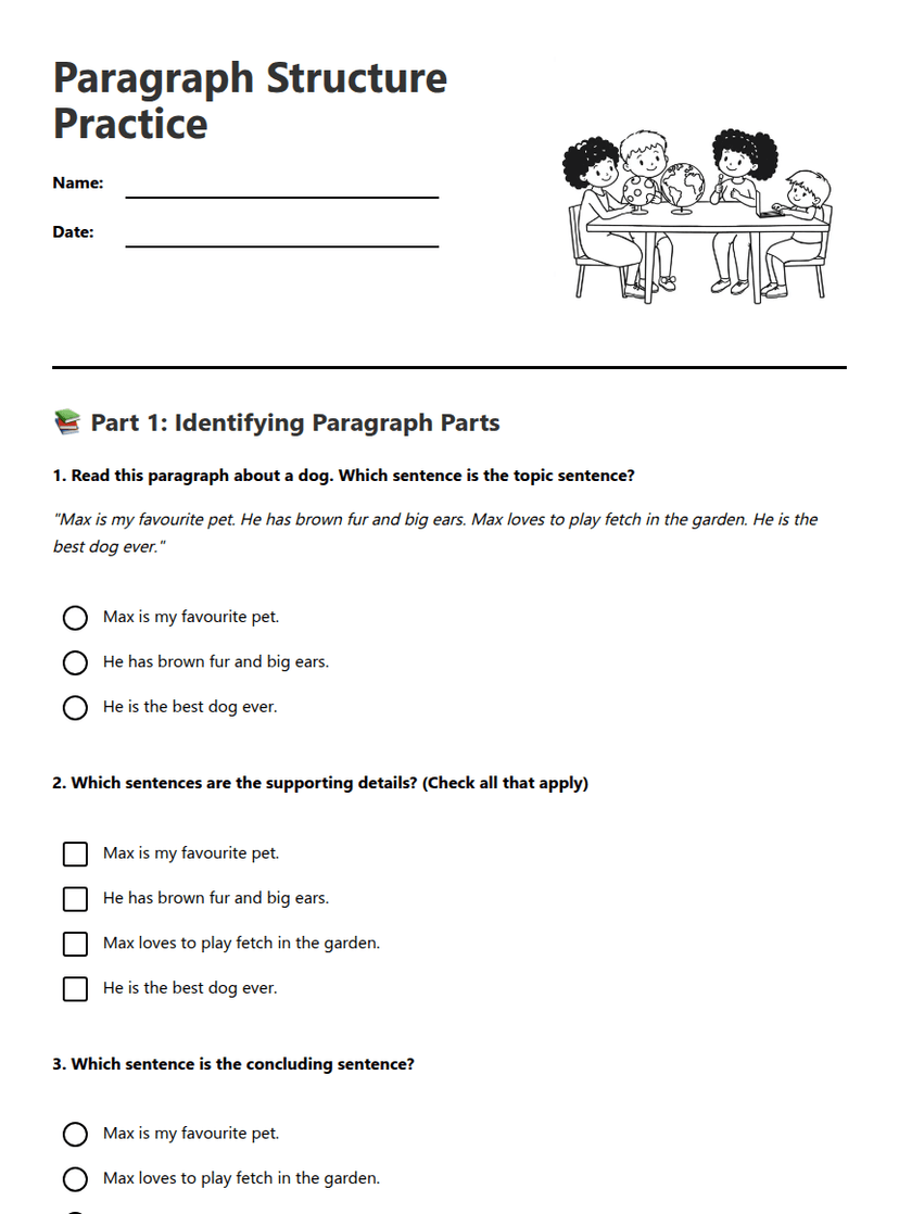 Paragraph Structure Practice