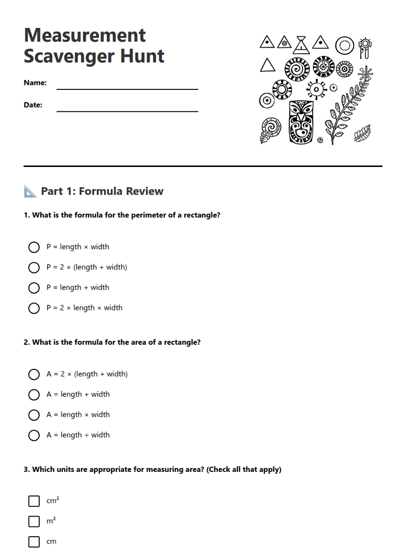 Measurement Scavenger Hunt
